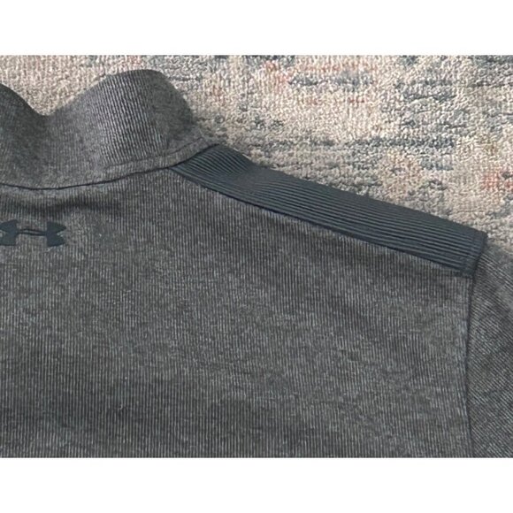 Under Armour Mens XL Quarter Zip Pullover Gray Long Sleeve Sweatshirt Loose Fit - Picture 5 of 5